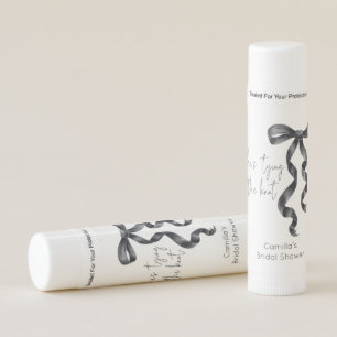 She is Tying the Knot Black Bow Bridal Thank you Lip Balm