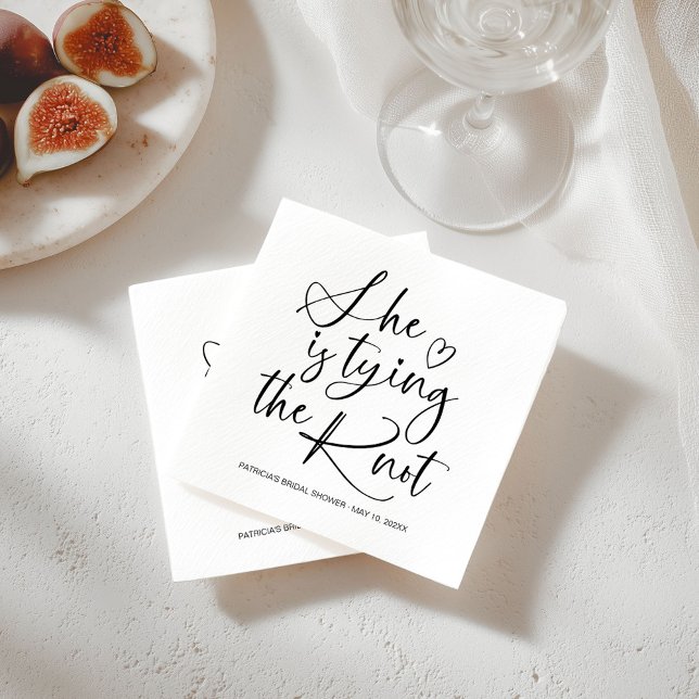 She Is tying The Knot Bridal Shower Napkins (Creator Uploaded)