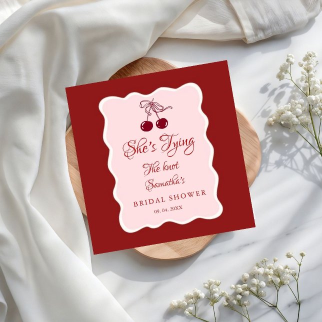 She is tying the knot Bridal Shower Napkins (Creator Uploaded)