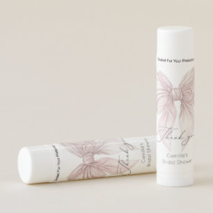 She is Tying the Knot Pink Bow Bridal Thank you Lip Balm