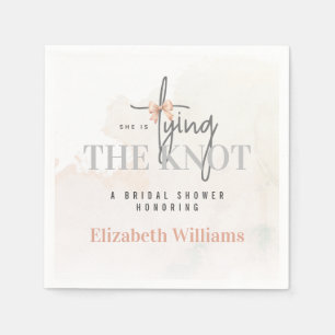 She Is Tying The Knot Pink Bridal Shower Party Napkins