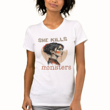 She kills monsters, art, strong woman face