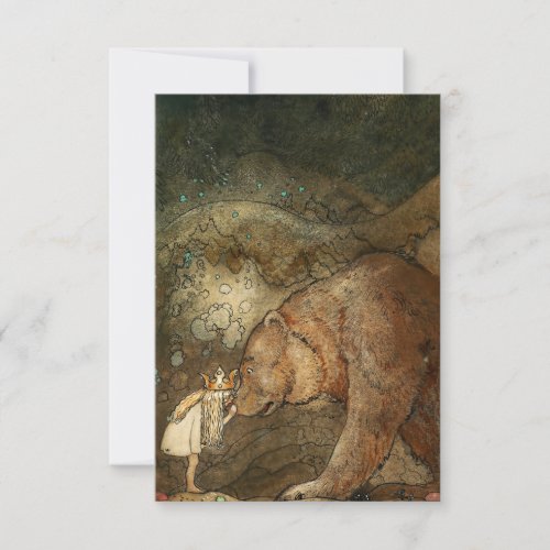 She Kissed the Bear by John Bauer Thank You Card