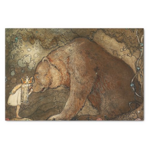 She Kissed the Bear by John Bauer Tissue Paper