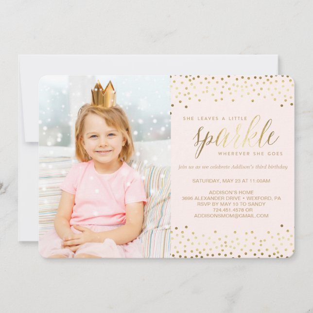 She Leaves a Little Sparkle® BIRTHDAY INVITATION (Front)