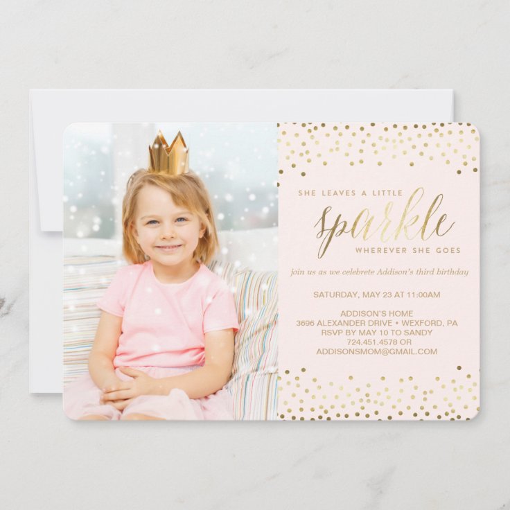 She Leaves a Little Sparkle® BIRTHDAY INVITATION | Zazzle