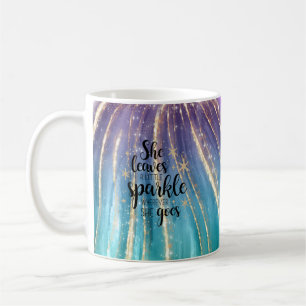 She Leaves A Little Sparkle Brushstrokes & Glitter Coffee Mug