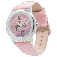 She Leaves A Little Sparkle Brushstrokes & Glitter