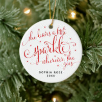 She Leaves A Little Sparkle Custom Girl Christmas