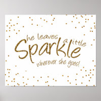 She Leaves a Little Sparkle in Gold and White