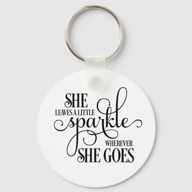 She leaves a little sparkle  keychain (Front)