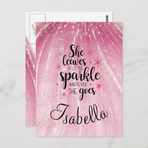 She Leaves A Little Sparkle Luxury Personalized P Postcard