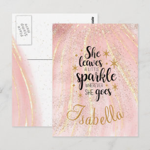 She Leaves A Little Sparkle Luxury Personalized Postcard