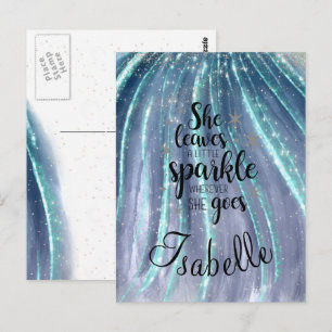 She Leaves A Little Sparkle Luxury Personalized Postcard