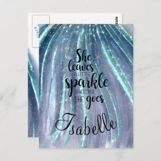 She Leaves A Little Sparkle Luxury Personalized  Postcard (Front/Back)