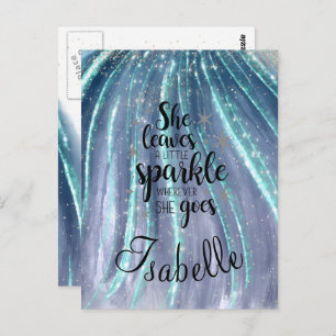 She Leaves A Little Sparkle Luxury Personalized Postcard