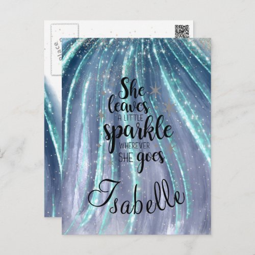 She Leaves A Little Sparkle Luxury Personalized  Postcard
