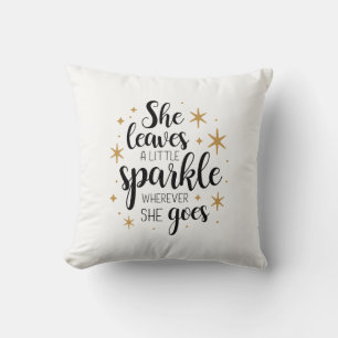 She Leaves A Little Sparkle Red Love Cushion