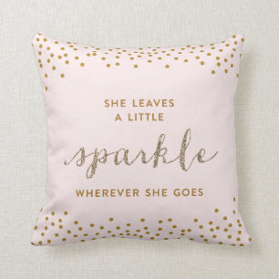 She Leaves a Little Sparkle™ Throw Pillow