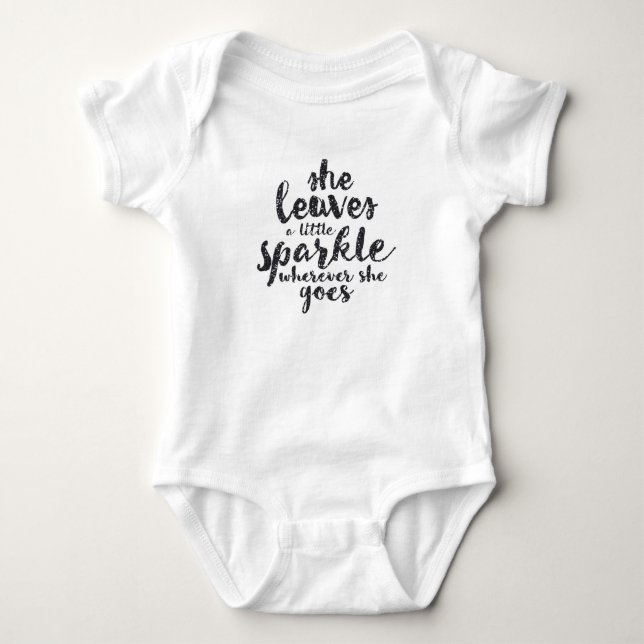 She Leaves a Little Sparkle Wherever She Goes Baby Bodysuit (Front)