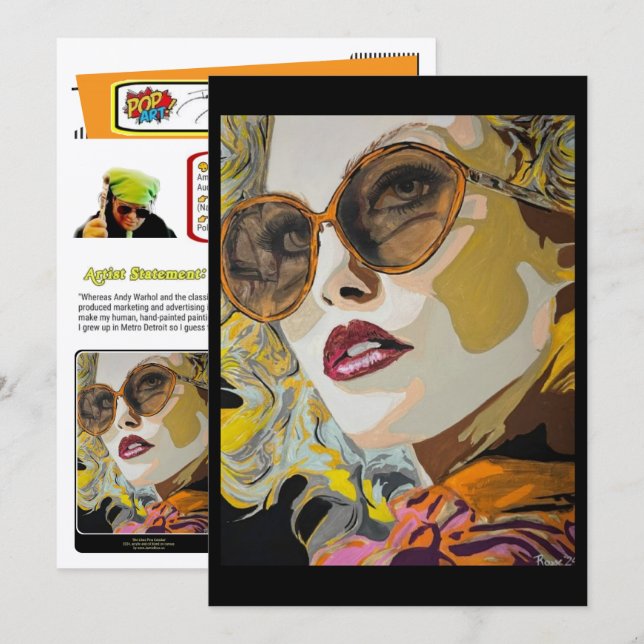 She Likes Pina Coladas Painting Small-Scale Print  Invitation (Front/Back)