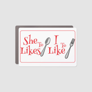 She Likes To Spoon Car Magnet
