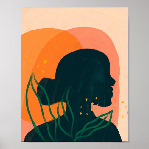 She Looks Beyond _ Silhouette On Sunset Poster