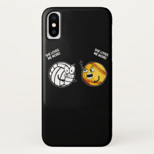 She Love Me More Funny Volleyball Softball Lover iPhone X Case