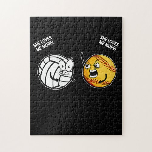 She Love Me More Funny Volleyball Softball Lover Jigsaw Puzzle