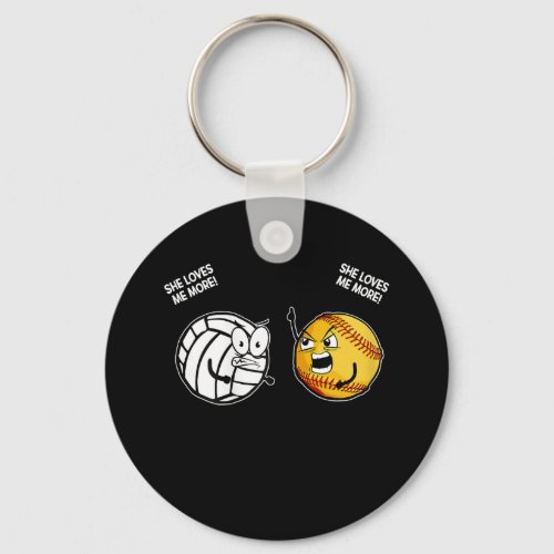 She Love Me More Funny Volleyball Softball Lover Keychain