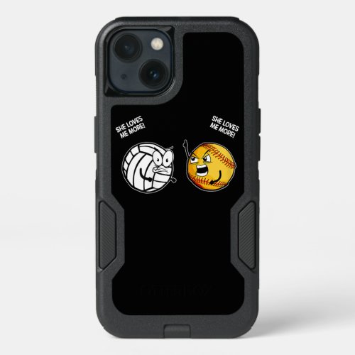 She Love Me More Funny Volleyball Softball Lover iPhone 13 Case