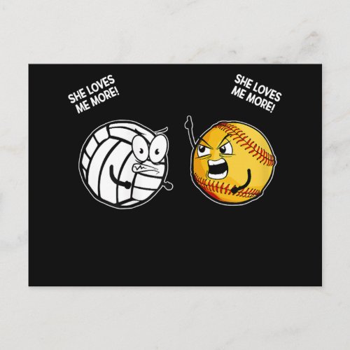 She Love Me More Funny Volleyball Softball Lover Postcard
