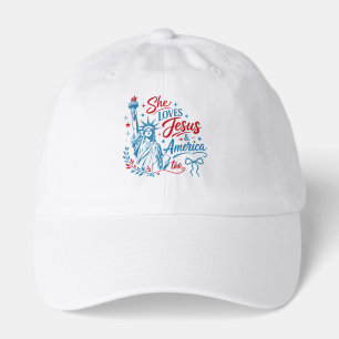 She Loves Jesus and America Too 4th of July Christ Hat