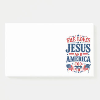 She Loves Jesus and America Too Post-it Notes