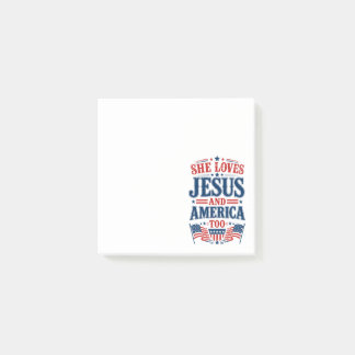 She Loves Jesus and America Too Post-it Notes