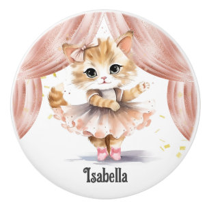 She Loves to Dance Ballet Shoes Name Drawer Ceramic Knob
