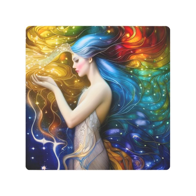 She of Rainbow Starlight Metal Wall Art (Front)