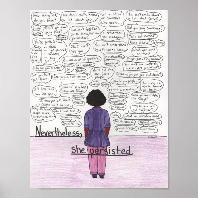 She Persisted (Black) Poster | Zazzle