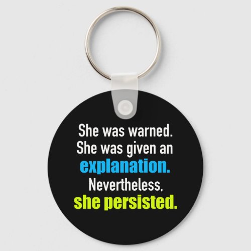 She Persisted Elizabeth Warren Keychain