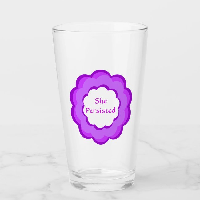 She Persisted Pink and Purple Glass Tumbler
