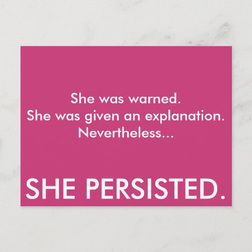 She persisted postcard