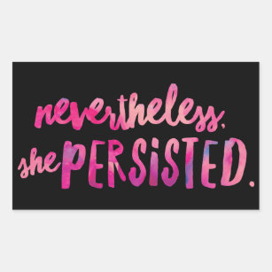 She Persisted Rectangle Stickers, Glossy Rectangular Sticker