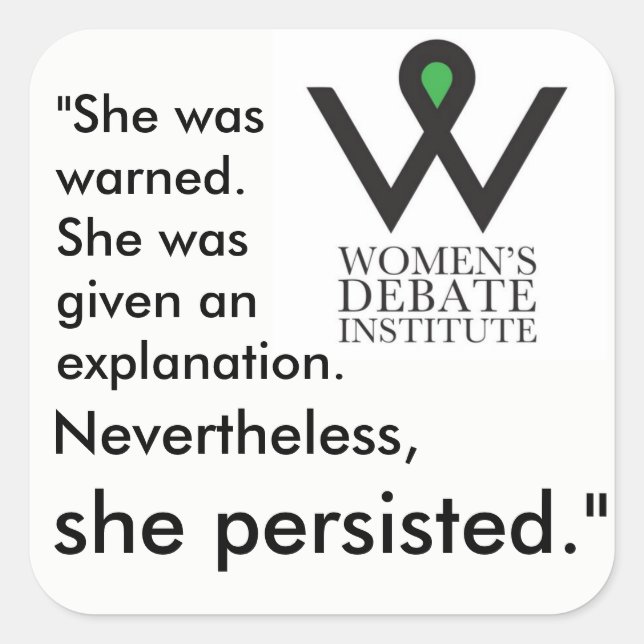 She persisted stickers square (Front)