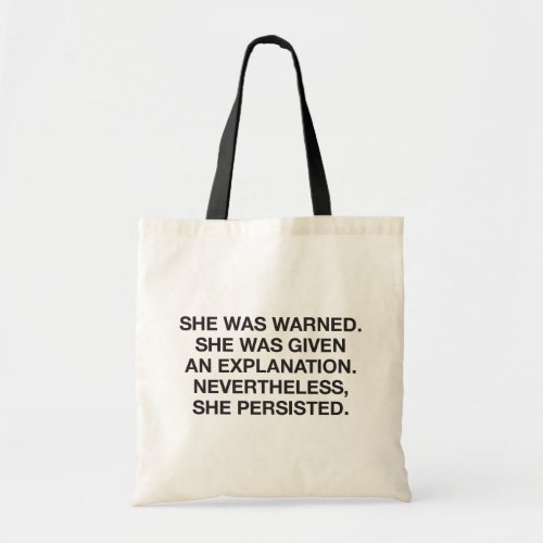 She persisted tote bag