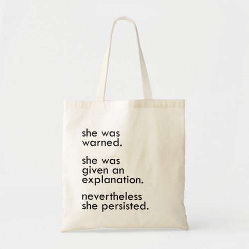 she persisted tote bag