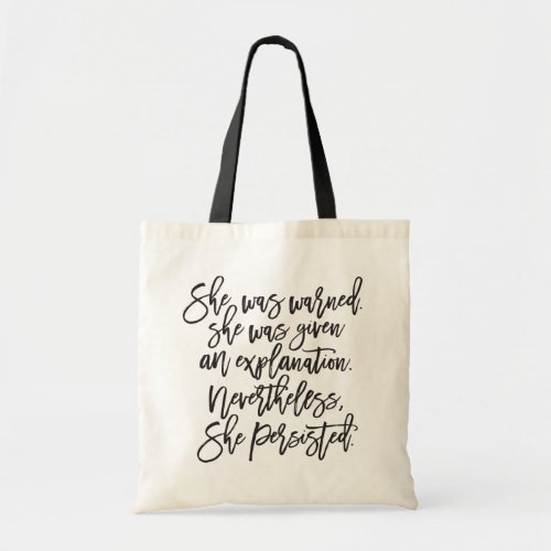 She persisted tote bag