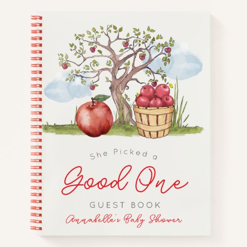 She Picked a Good One Apple Bridal Guest Book