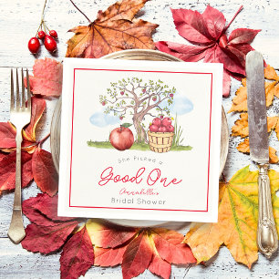 She Picked a Good One Apple Tree Bridal Shower Napkins