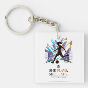 She Plays She Leads Future Women’s Football Star I Keychain