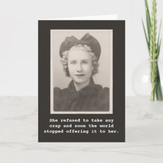 She refused to take any crap Vintage Photo Card